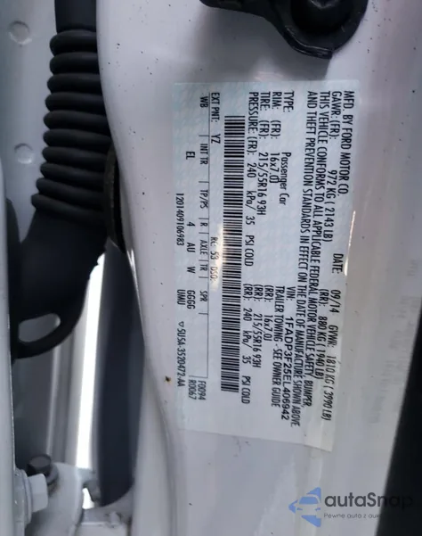 2014 Ford Focus Se from USA, damaged, VIN 1FADP3F25EL406942